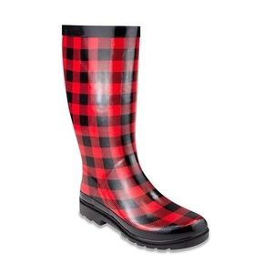 Nomad Puddles Rain Boots Tall In Buffalo Plaid